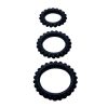BAILE - TITAN KÉSZLET 3PCS COCK RING BLACK 2,8 + 2,4 + 1,9 CM