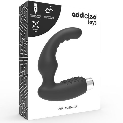 ADDICTED TOYS - PROSTATIKUS VIBRÁTOR ÚJRATÖLTHETŐ MODEL 2 - FEKETE