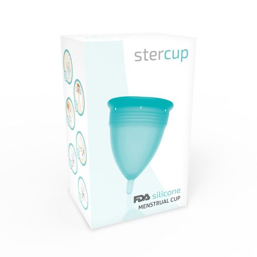 STERCUP - FDA SZILIKON MENSTRUÁCIÓS KUHARA AKVAMARIN - L MÉRET