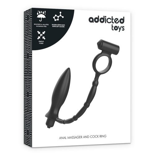 ADDICTED TOYS - ANÁLIS DUGÓ VIBRÁCIÓS GYŰRŰVEL