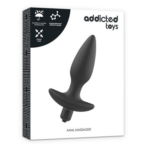 ADDICTED TOYS - MASSZÍROZÓ DUGÓ ANÁLIS VIBRÁCIÓS FEKETE
