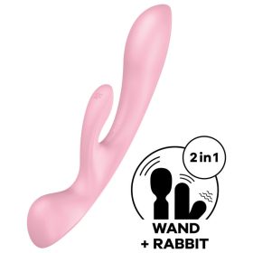 SATISFYER - TRIPLE OH HYBRID REZGŐ RÓZSASZÍN