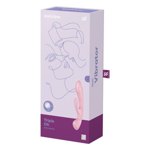 SATISFYER - TRIPLE OH HYBRID REZGŐ RÓZSASZÍN