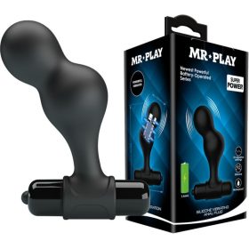 MR PLAY - FEKETE SZILIKON VIBRÁTOR ANÁLIS DUGÓ