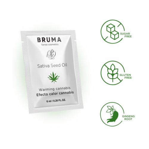 BRUMA - SATIVA MAGOLAJ CSÚSZÓ GÉL MELEGÍTŐ KANNABISZ ÍZ 6 ML