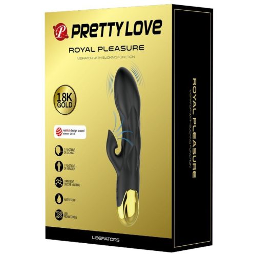 PRETTY LOVE - FEKETE, ÚJRATÖLTHETŐ, ARANYOZOTT LUXUS VIBRÁTOR