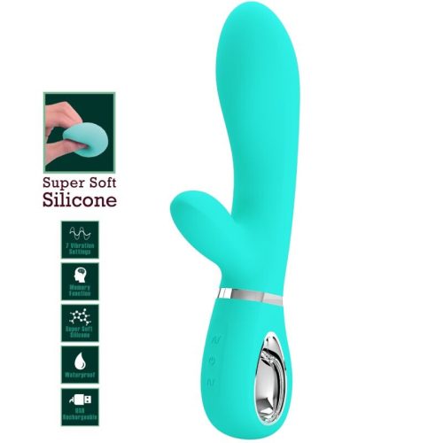 PRETTY LOVE - THOMAS MULTIFUNCTION G-SPOT VIBRÁTOR AQUA GREEN
