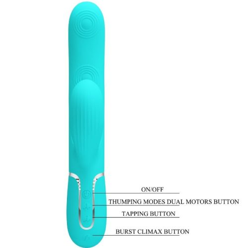 PRETTY LOVE - PERLITA MULTIFUNCTION 3 AZ 1-BEN G-SPOT VIBRÁTOR AQUA GREEN
