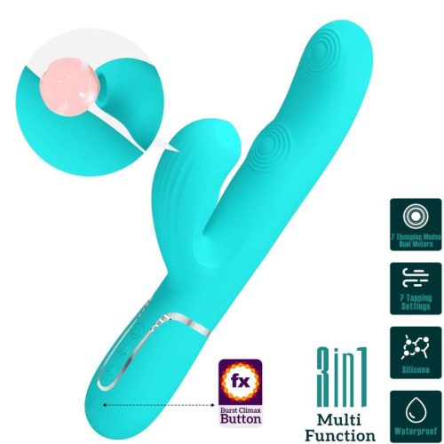 PRETTY LOVE - PERLITA MULTIFUNCTION 3 AZ 1-BEN G-SPOT VIBRÁTOR AQUA GREEN
