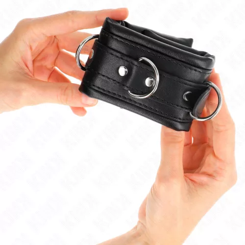 KINK – NEHÉZ CSUKLÓRÖGZÍTŐK FEKETE SZŐRMEL BÉLELVE, ÁLLÍTHATÓ 20-30 CM X 6 CM