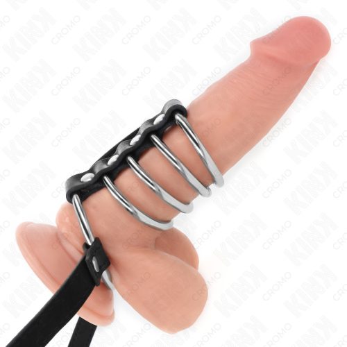 KINK - 5 PÉNISZCSENGÉS 3,8 CM-TŐL 5 CM-IG FÉM BŐRÖVVEL, 112 CM