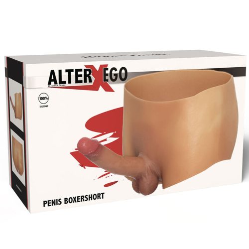 REJTETT VÁGY – ALTER EGO BOXERSHOT PÉNISSZEL 18 CM MÉRETŰ, S/M