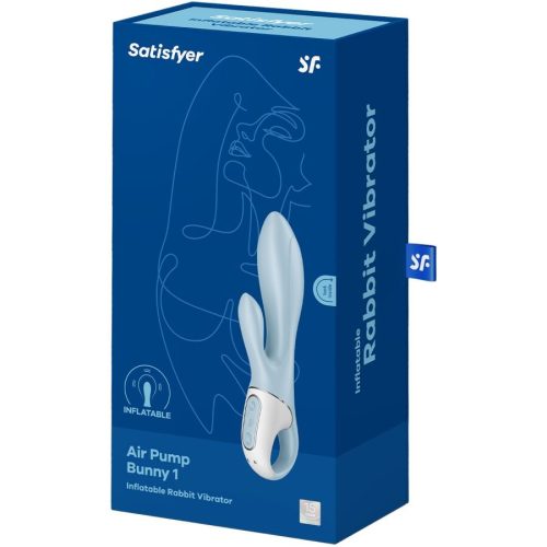 SATISFYER - LÉGPUMPÁS NYÚL 1 FELFÚJHATÓ NYÚL VIBRÁTOR KÉK