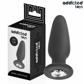   ADDICTED TOYS - ANÁLIS DUGÓ ÉKSZERSZILIKONNAL S MÉRET 8,8 CM