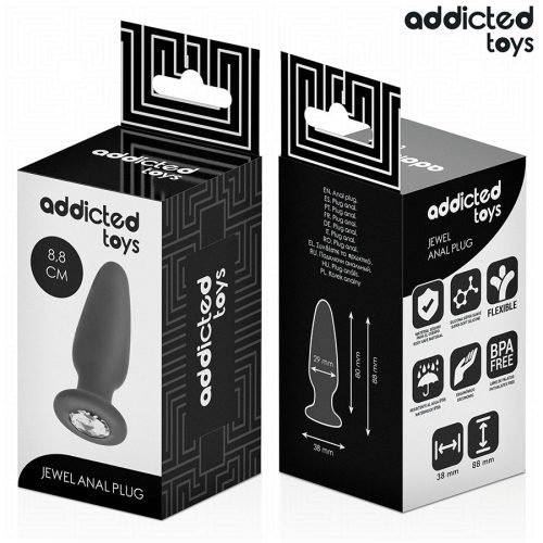 ADDICTED TOYS - ANÁLIS DUGÓ ÉKSZERSZILIKONNAL S MÉRET 8,8 CM