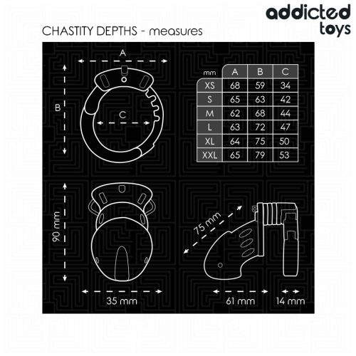 FÜGGŐ JÁTÉKOK ZÁRVA - CHASTITY DEPTHS PÉNISZKETREC 7,5 CM