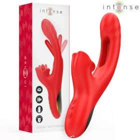   INTENZÍV - JESSICA MULTIFUNKCIÓS VIBRÁTOR KLITORIS STIMULÁCIÓ 24,8 CM PIROS