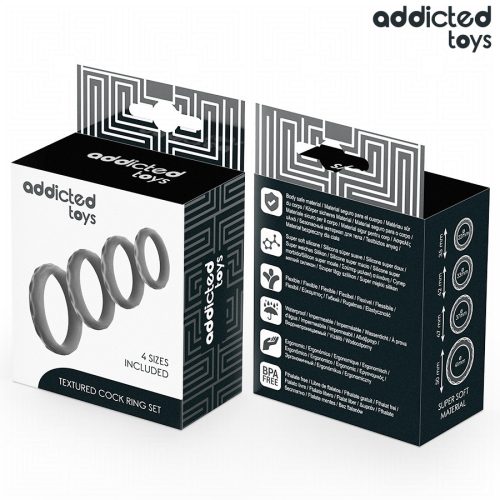 ADDICTED TOYS - TEXTURÁLT FARKASGYŰRŰ KÉSZLET 4 MÉRET