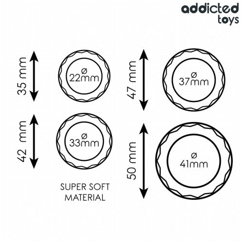 ADDICTED TOYS - TEXTURÁLT FARKASGYŰRŰ KÉSZLET 4 MÉRET