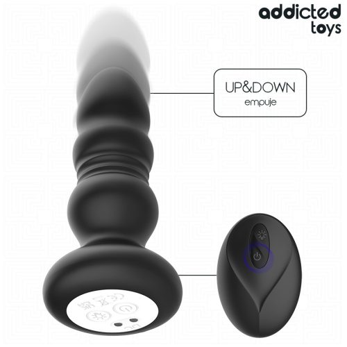 ADDICTED TOYS - THRUSTING VIBRÁLÓ ANÁLIS DUGÓ, LED FÉNYES TÁVIRÁNYÍTÓ