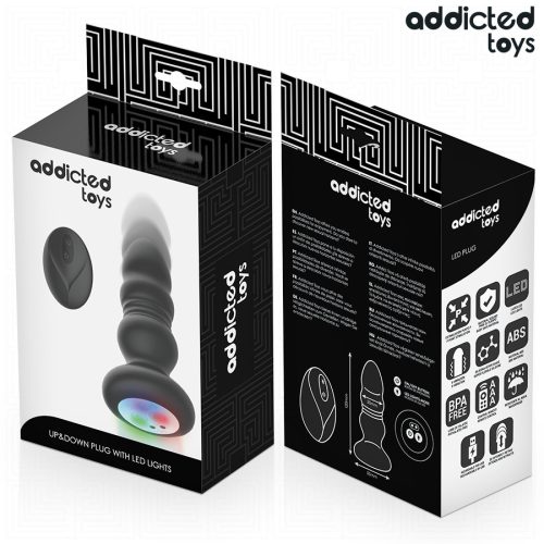 ADDICTED TOYS - THRUSTING VIBRÁLÓ ANÁLIS DUGÓ, LED FÉNYES TÁVIRÁNYÍTÓ