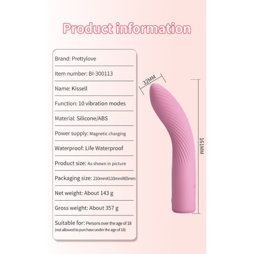 PRETTY LOVE - KISELL G-SPOT PINK VIBRÁTOR