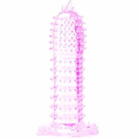   BAILE - PÉNISZHÜVELY RÓZSASZÍN STIMULÁLÓ PONTOKKAL, 14 CM