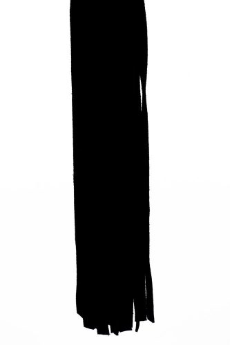 Flogger cu mâner din piele metalizată și cozi din piele întoarsă negru 18"