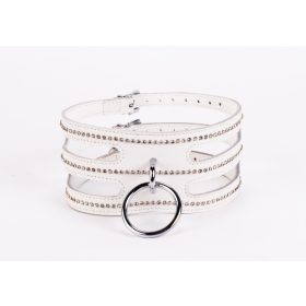   Guler Designer, Traingo realizat din piele moale pentru vițel, alb