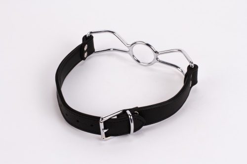 Bluză din piele moale pentru vițel și căptușeală din piele de miel cu piesă de gură din oțel inoxidabil neagră