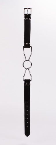 Bluză din piele moale pentru vițel și căptușeală din piele de miel cu piesă de gură din oțel inoxidabil neagră