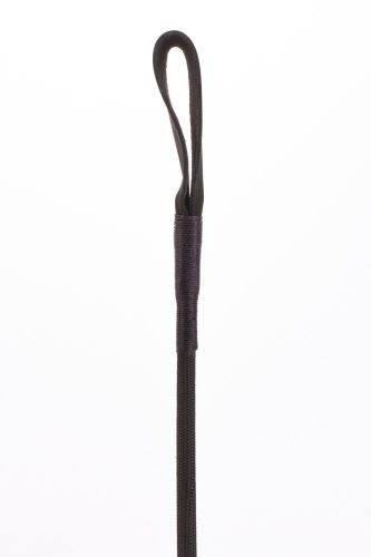 Băț de nylon cu fâșie neon și mâner din piele de capră Nubuck negru