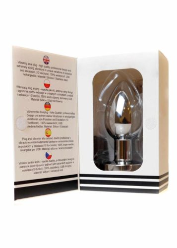 Stymulator USB újratölthető anál dildó ezüst 10 funkció