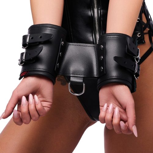 Prémium dupla bőr bilincs - érzéki kötözéshez