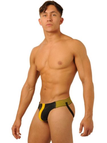Prémium bőr jockstrap – érzéki sárga fazon