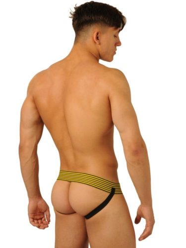 Prémium bőr jockstrap – érzéki sárga fazon