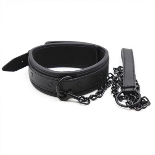 Fekete nyakörv + póráz – stílusos prémium kiegészítők