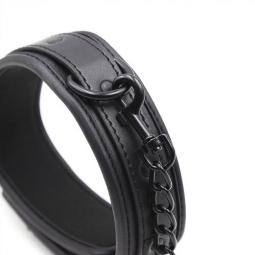 Fekete nyakörv + póráz – stílusos prémium kiegészítők