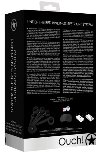 Fekete - Intim kötöző készlet az ágy alatt