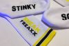 Stinky Soxx – fehér-sárga prémium zokni