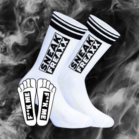 FUCK ME Socks - érzéki fehér-fekete zoknik