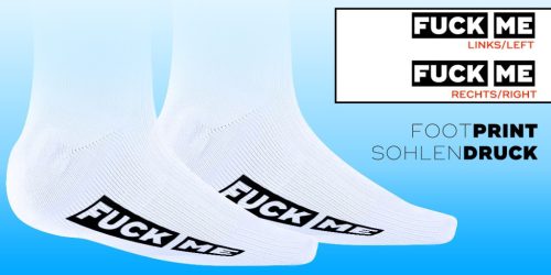 FUCK ME Socks - érzéki fehér-fekete zoknik