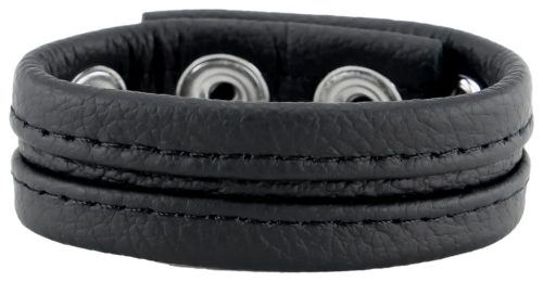 Bőr péniszgyűrű 3 nyomással – elegáns, prémium kényelem