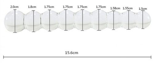 Üveg dildó Snowball – elegáns kényeztetés 12,6 cm-en