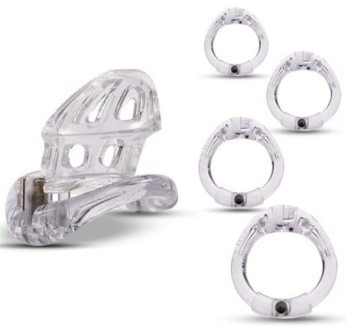 Beam Chastity Cage – átlátszó intim zár 6 x 3 cm