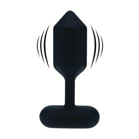 Szilikon anális plug rezgő funkcióval S fekete