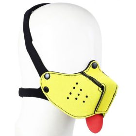   Neoprene Puppy Yellow – érzéki játékos maszk Tongue-gal