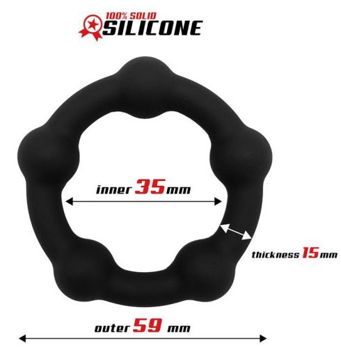 Silicone Cockring – elegáns fekete péniszgyűrű 35mm