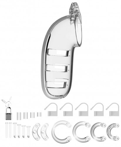 ManCage 06 – átlátszó férfi szüzességi ketrec 14 x 4.5 cm