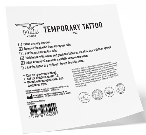 MrB Pig – ephemere tetoválás 10 x 10 cm